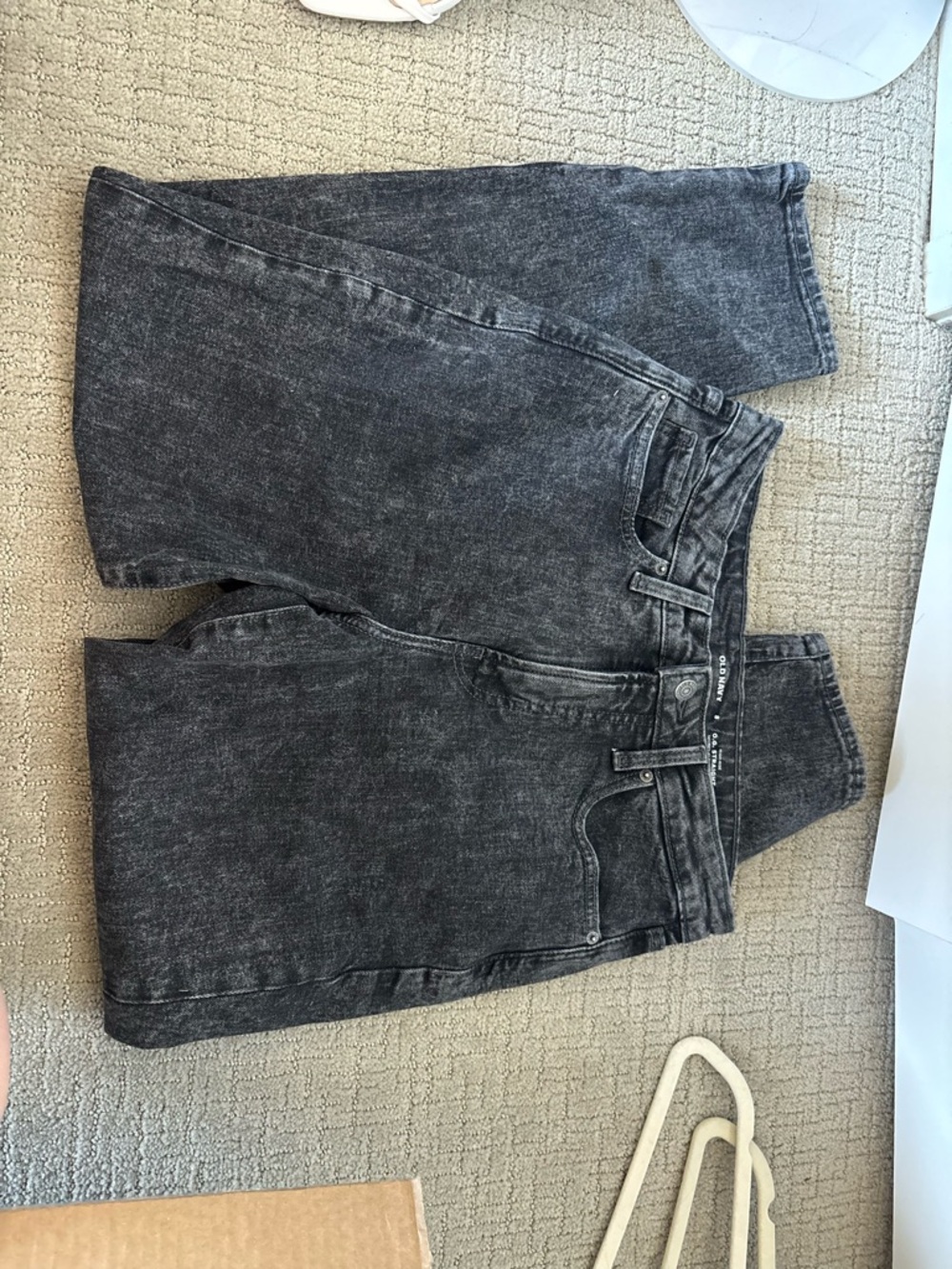 High-Waist Wash Black Denim Pants